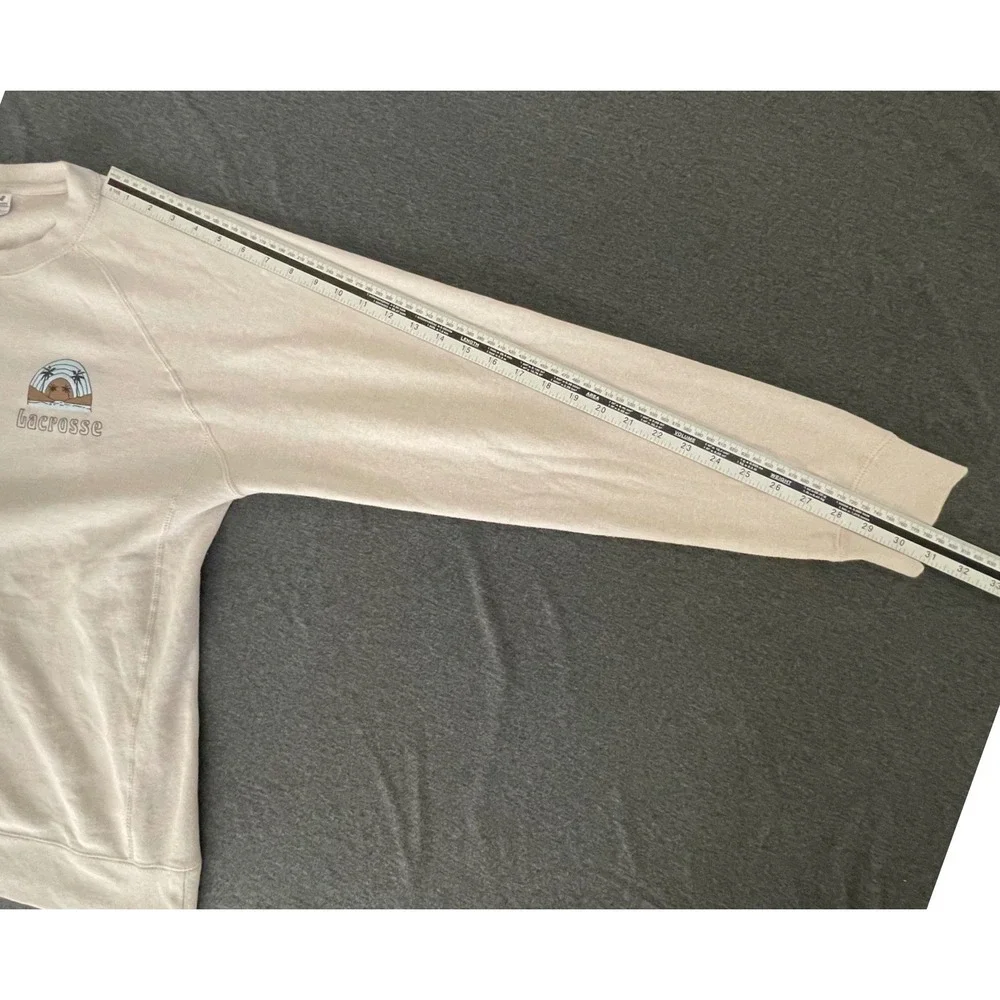 Independent Trading Co Lacrosse Good‎ Vibes Graphic Sweatshirt Sand Tan Large
